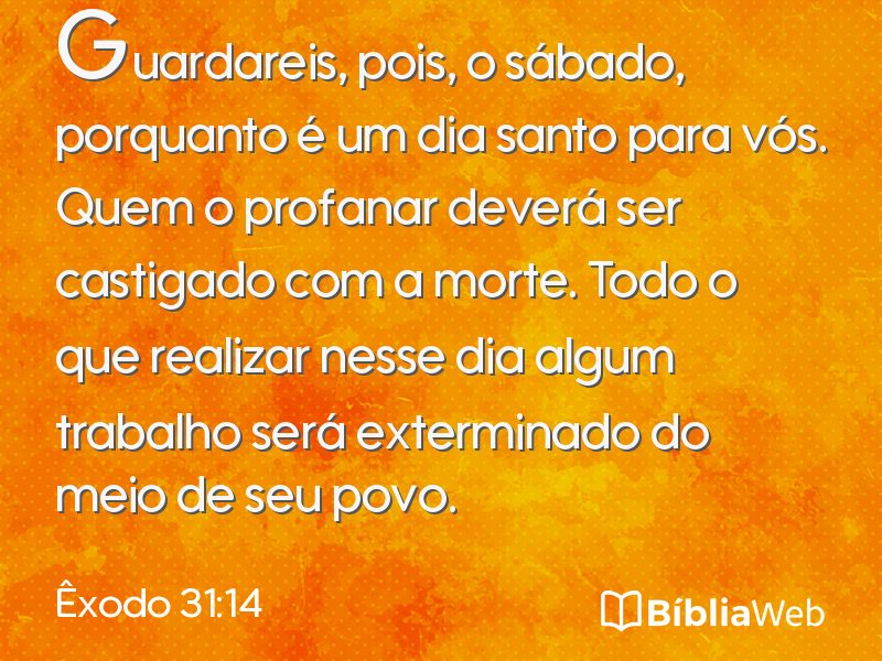 Êxodo 31:14 em imagem para compartilhar