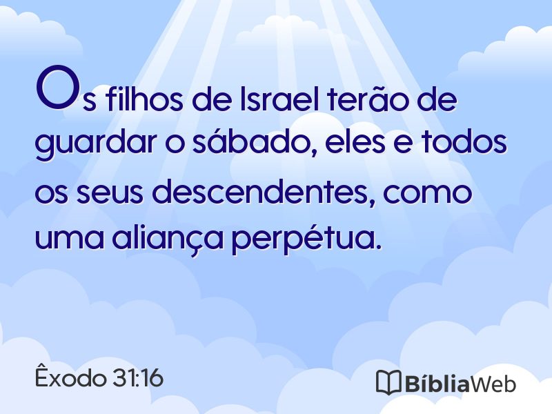 Êxodo 31:16 em imagem para compartilhar