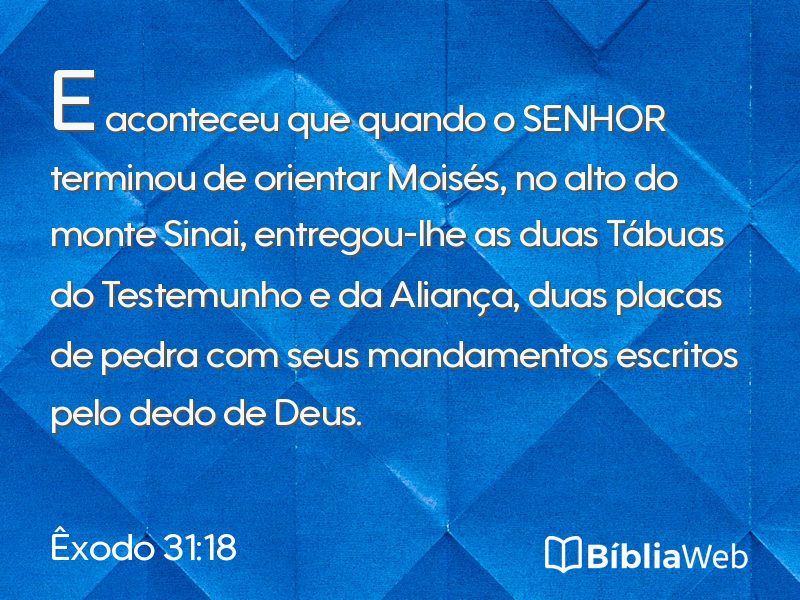 Êxodo 31:18 em imagem para compartilhar