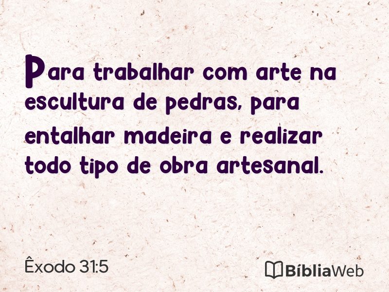 Êxodo 31:5 em imagem para compartilhar
