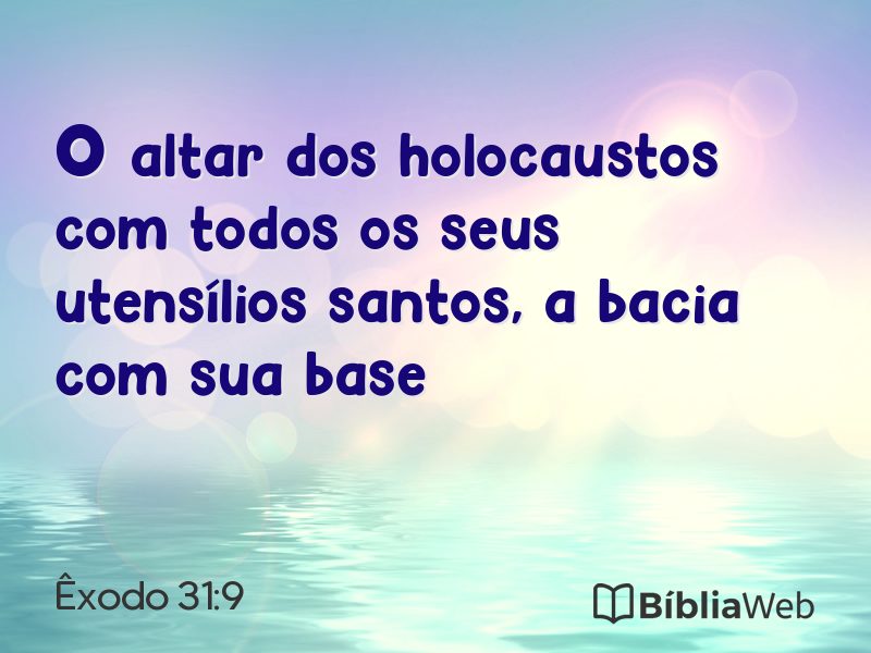 Êxodo 31:9 em imagem para compartilhar
