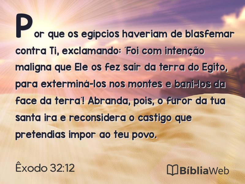 Êxodo 32:12 em imagem para compartilhar