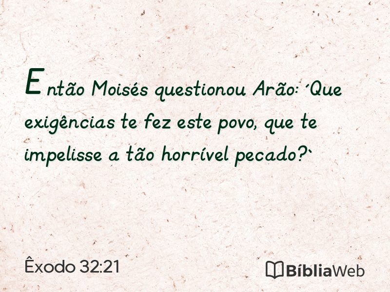 Êxodo 32:21 em imagem para compartilhar