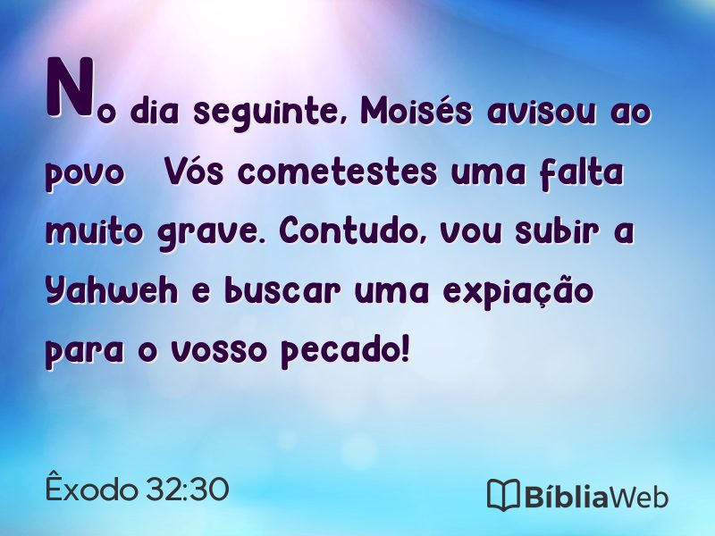 Êxodo 32:30 em imagem para compartilhar