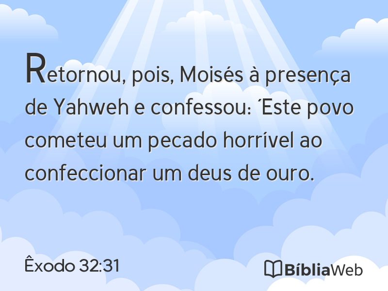 Êxodo 32:31 em imagem para compartilhar