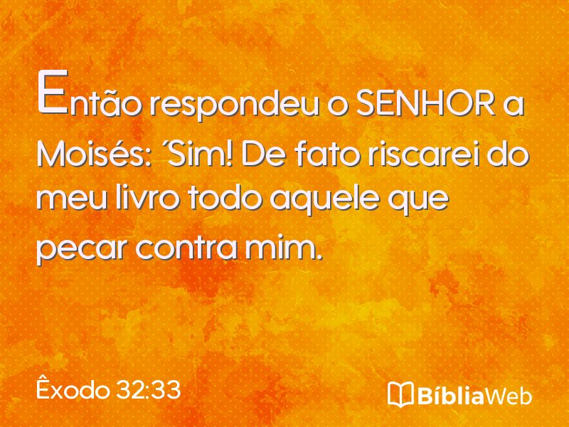 Êxodo 32:33 em imagem para compartilhar