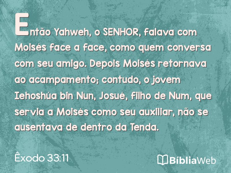 Êxodo 33:11 em imagem para compartilhar