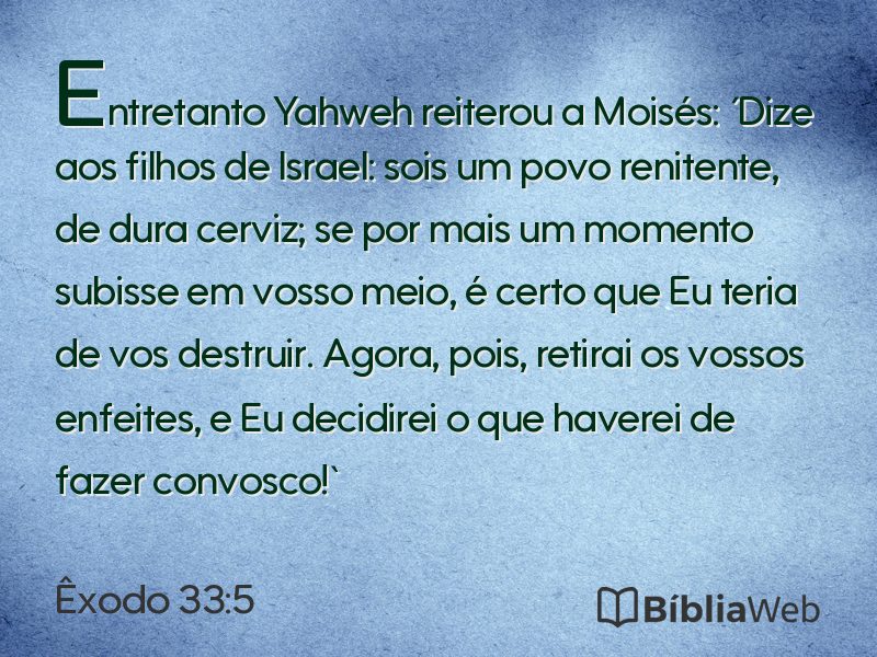 Êxodo 33:5 em imagem para compartilhar