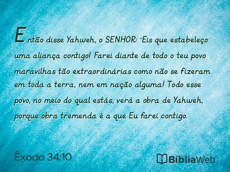 Êxodo 34:10 em imagem para compartilhar