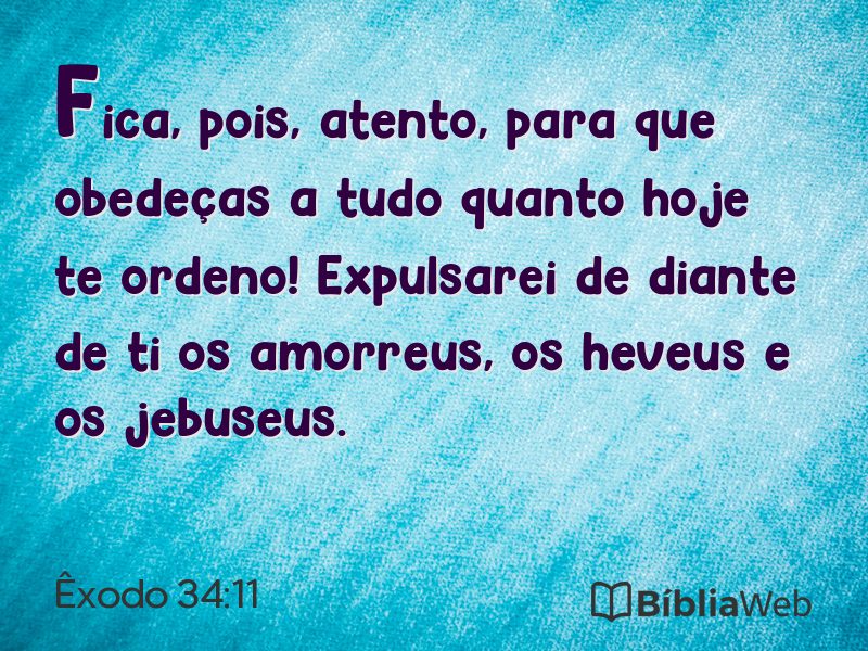 Êxodo 34:11 em imagem para compartilhar