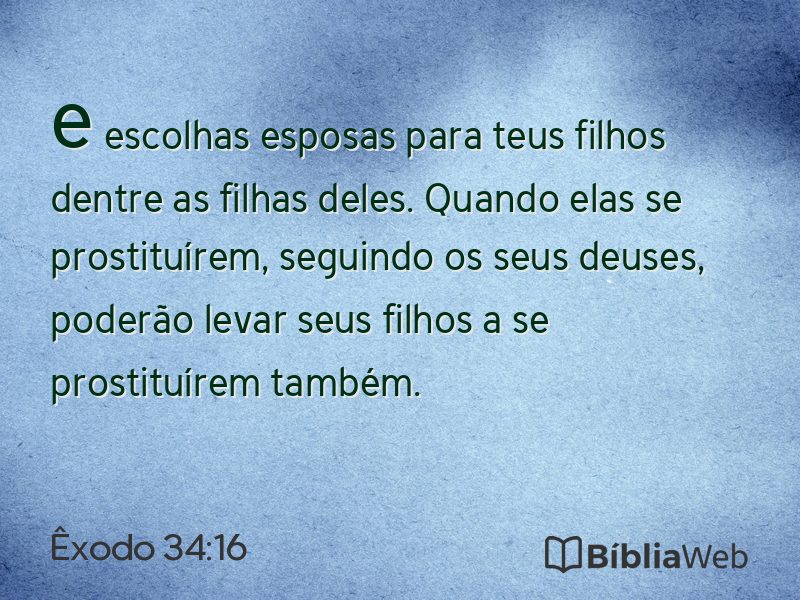 Êxodo 34:16 em imagem para compartilhar