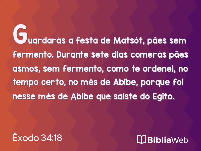 Êxodo 34:18 em imagem para compartilhar