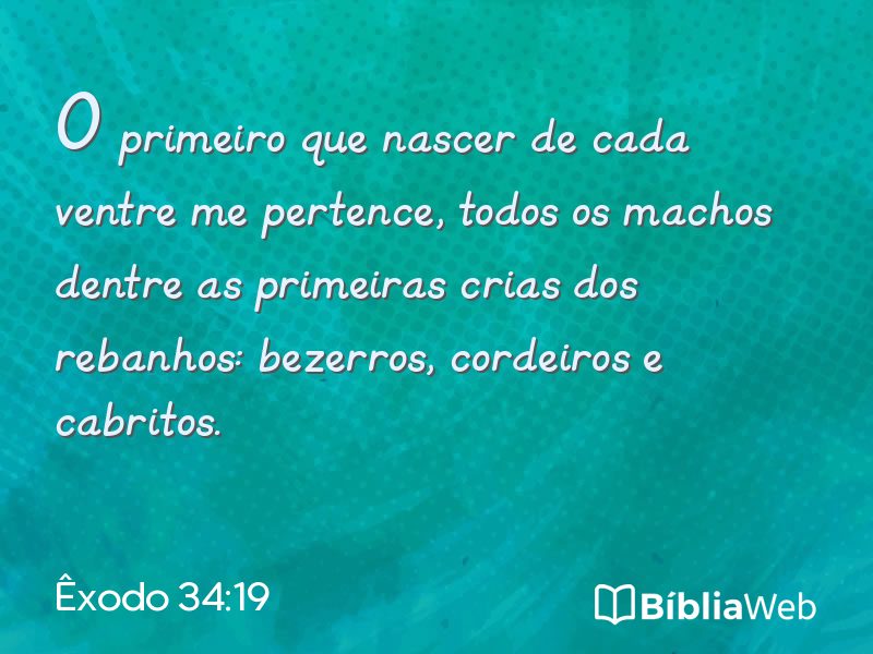 Êxodo 34:19 em imagem para compartilhar