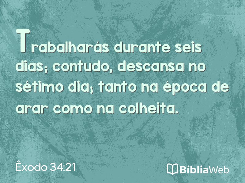 Êxodo 34:21 em imagem para compartilhar