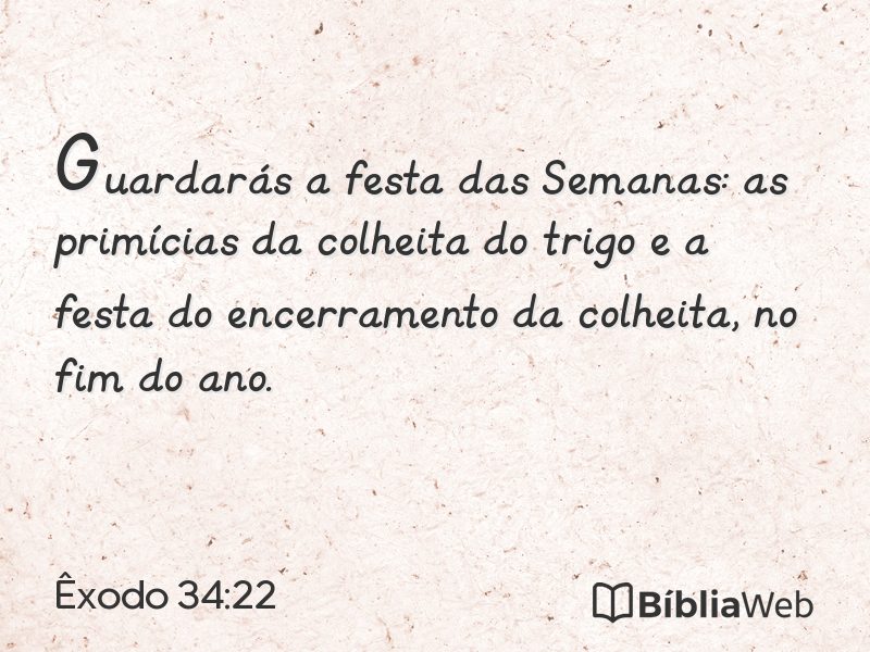 Êxodo 34:22 em imagem para compartilhar