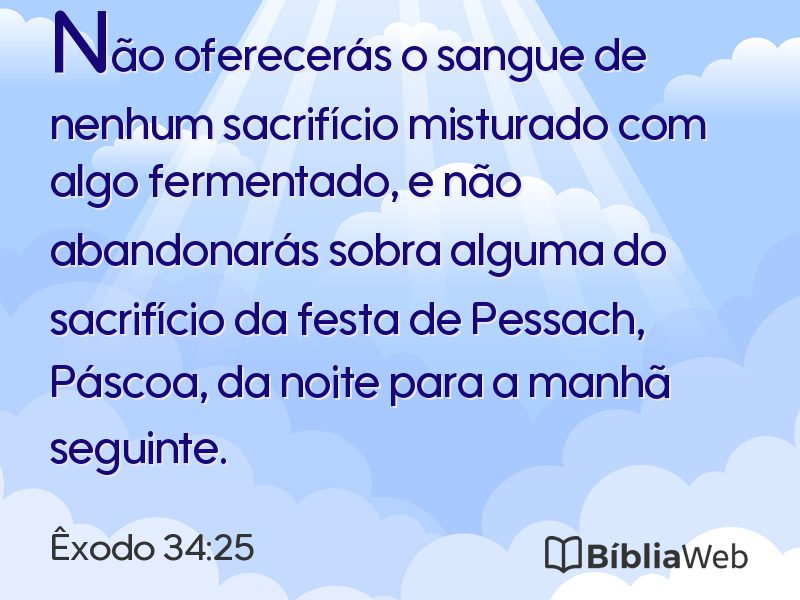 Êxodo 34:25 em imagem para compartilhar