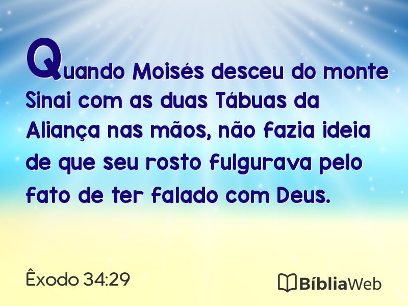 Êxodo 34:29 em imagem para compartilhar