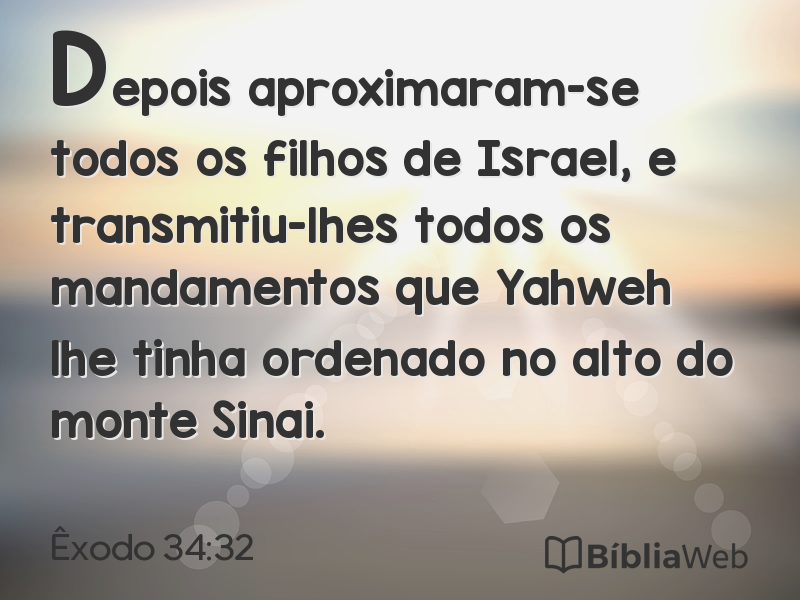 Êxodo 34:32 em imagem para compartilhar