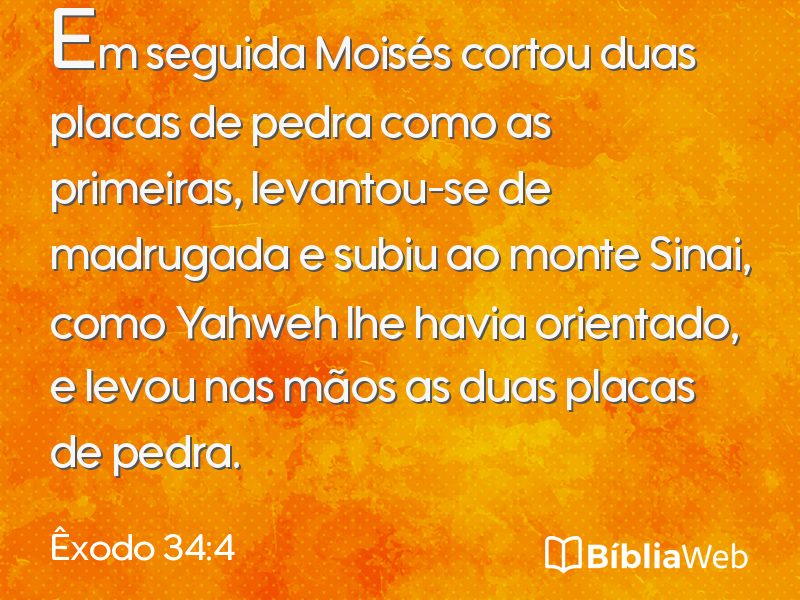 Êxodo 34:4 em imagem para compartilhar