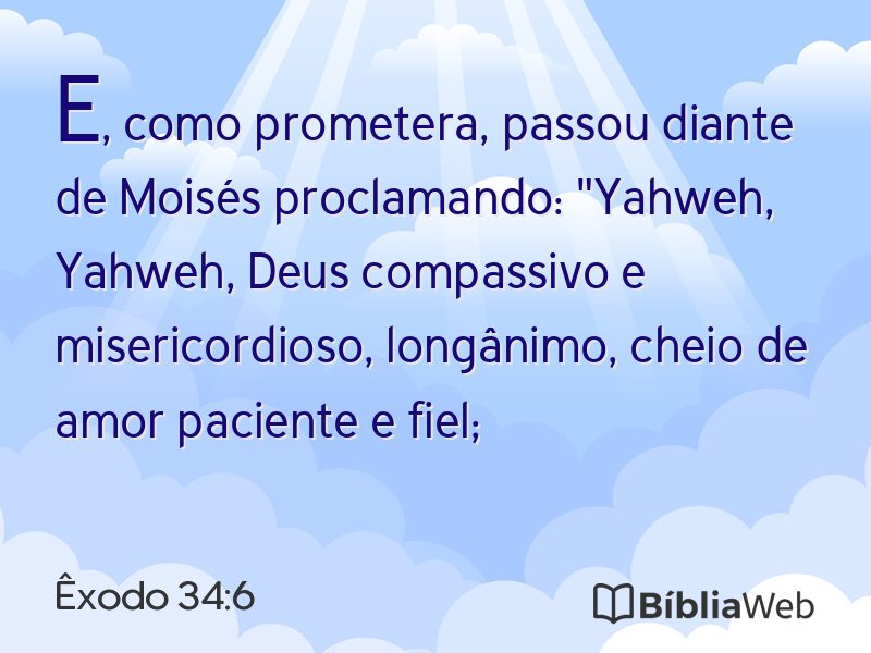 Êxodo 34:6 em imagem para compartilhar