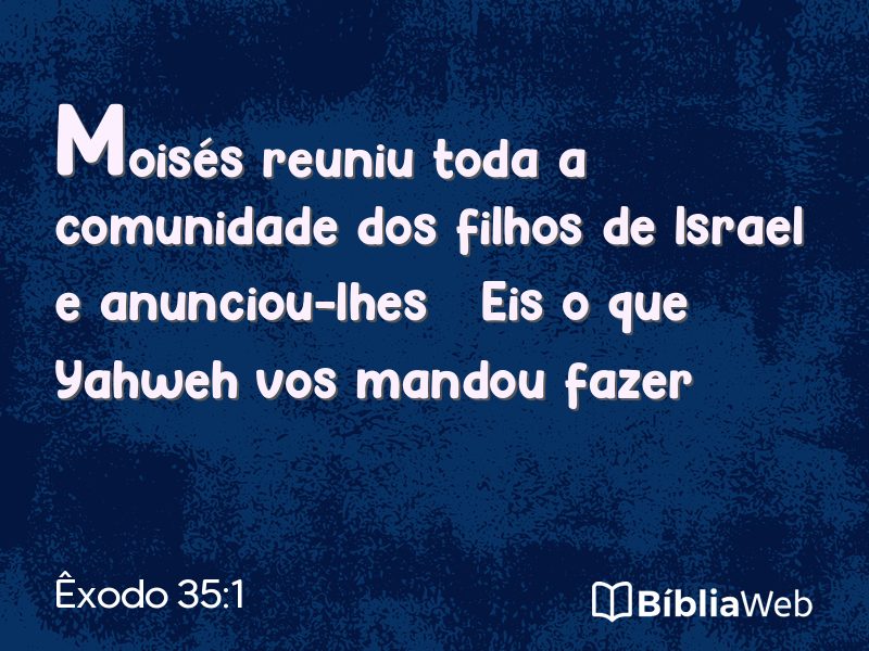 Êxodo 35:1 em imagem para compartilhar
