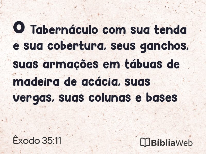 Êxodo 35:11 em imagem para compartilhar