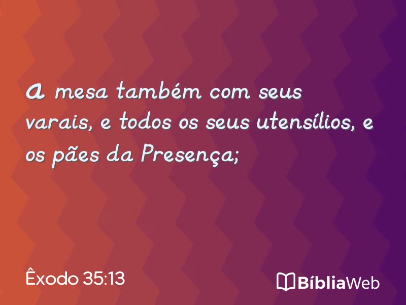 Êxodo 35:13 em imagem para compartilhar