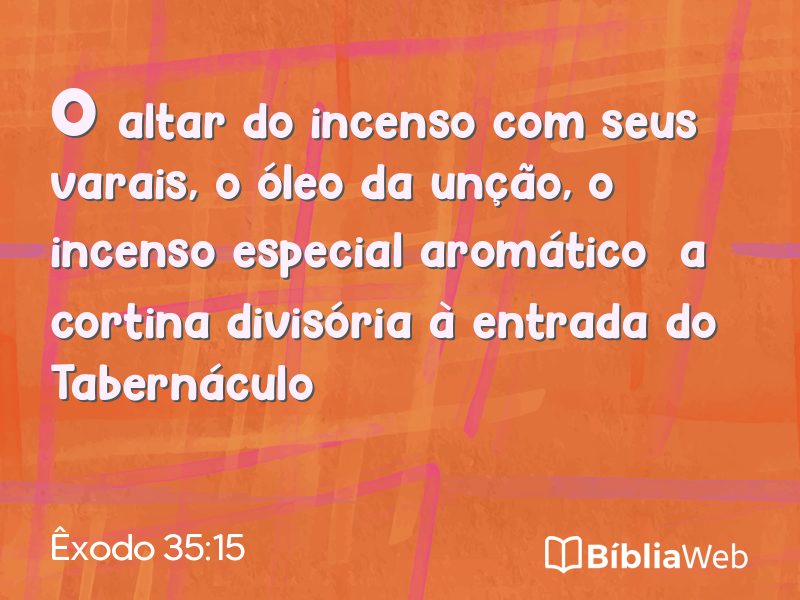 Êxodo 35:15 em imagem para compartilhar