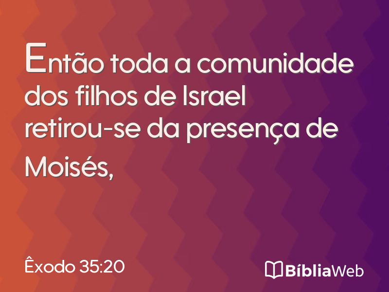 Êxodo 35:20 em imagem para compartilhar