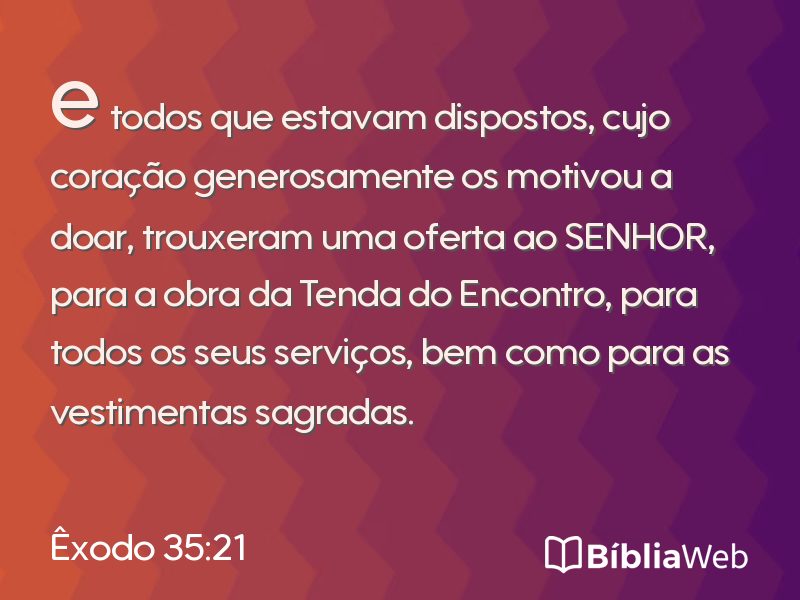 Êxodo 35:21 em imagem para compartilhar