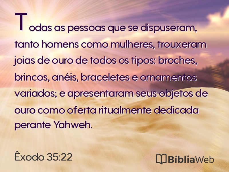 Êxodo 35:22 em imagem para compartilhar
