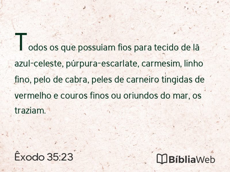 Êxodo 35:23 em imagem para compartilhar
