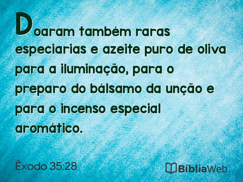 Êxodo 35:28 em imagem para compartilhar