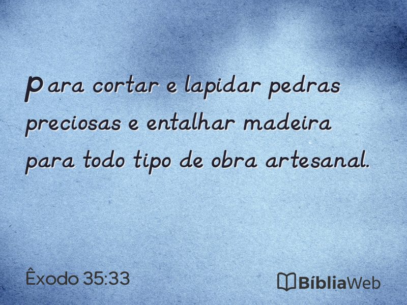 Êxodo 35:33 em imagem para compartilhar