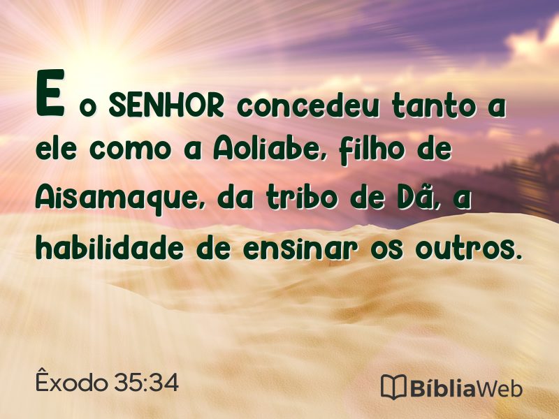 Êxodo 35:34 em imagem para compartilhar