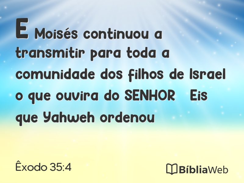 Êxodo 35:4 em imagem para compartilhar