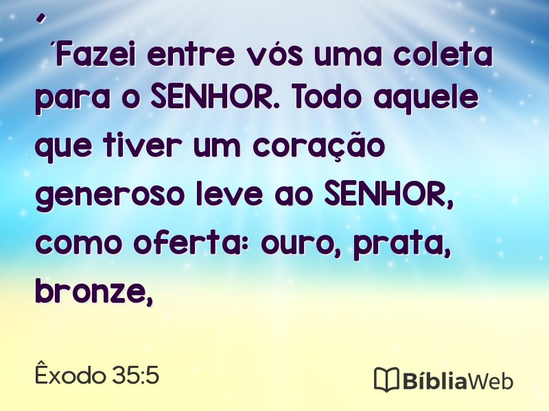 Êxodo 35:5 em imagem para compartilhar