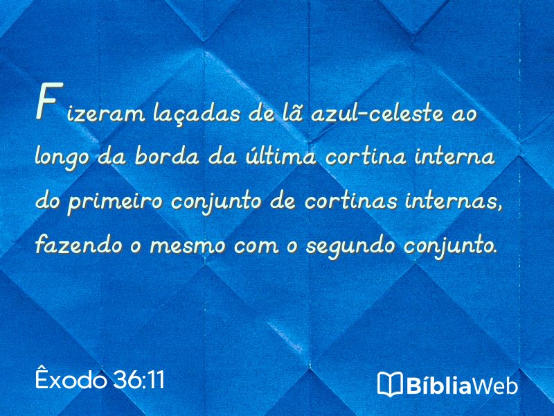 Êxodo 36:11 em imagem para compartilhar