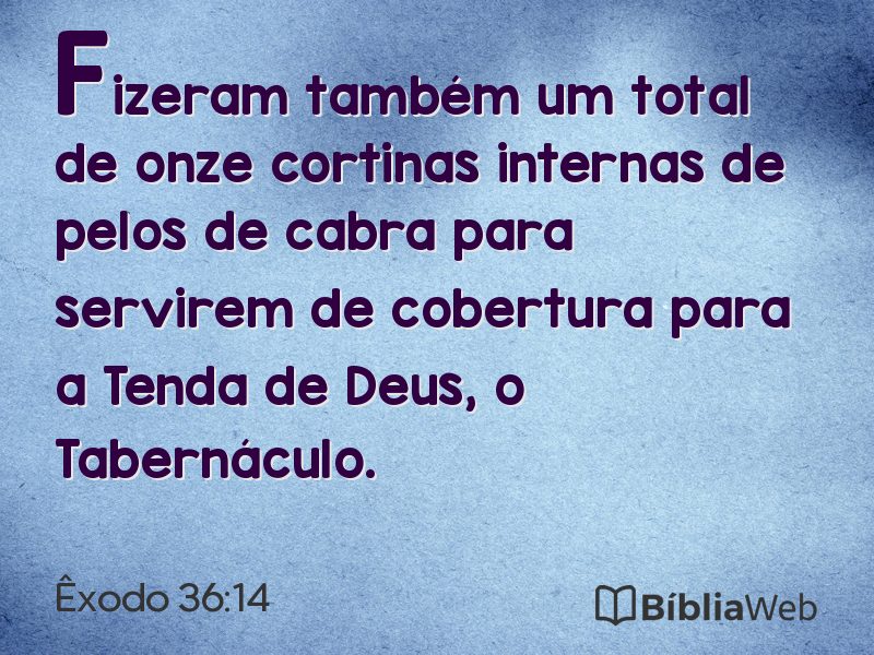 Êxodo 36:14 em imagem para compartilhar
