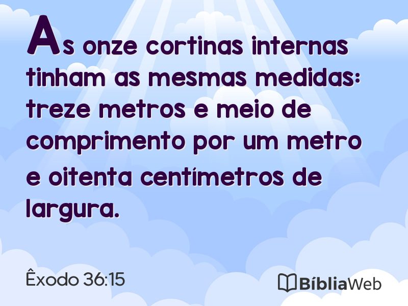 Êxodo 36:15 em imagem para compartilhar