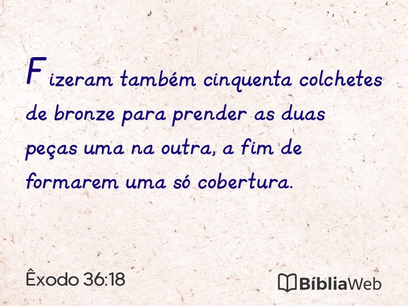 Êxodo 36:18 em imagem para compartilhar