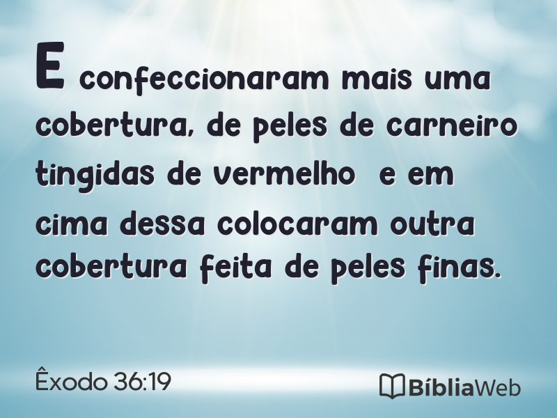 Êxodo 36:19 em imagem para compartilhar