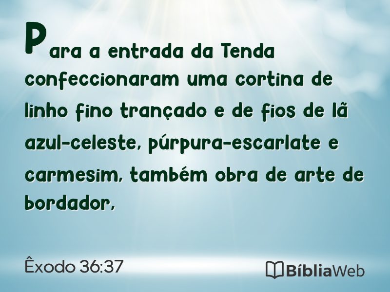 Êxodo 36:37 em imagem para compartilhar