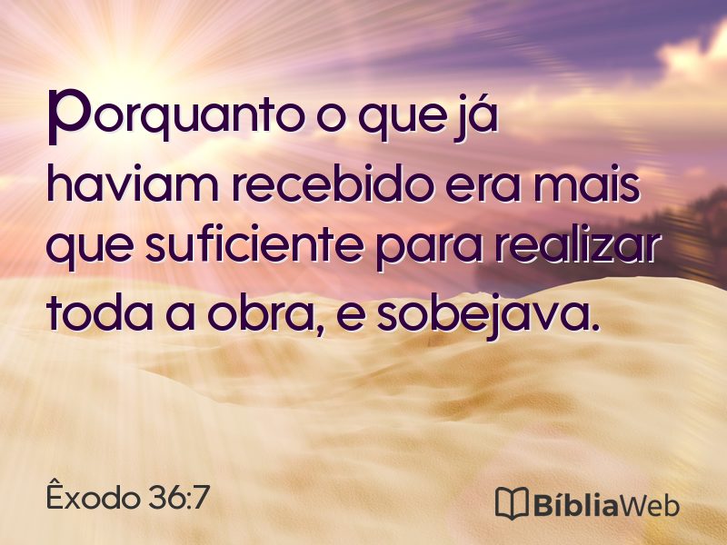 Êxodo 36:7 em imagem para compartilhar