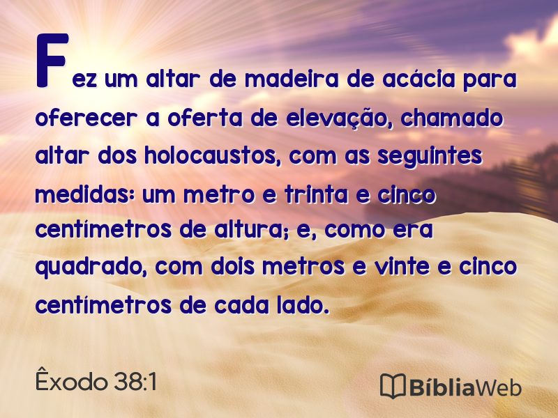 Êxodo 38:1 em imagem para compartilhar