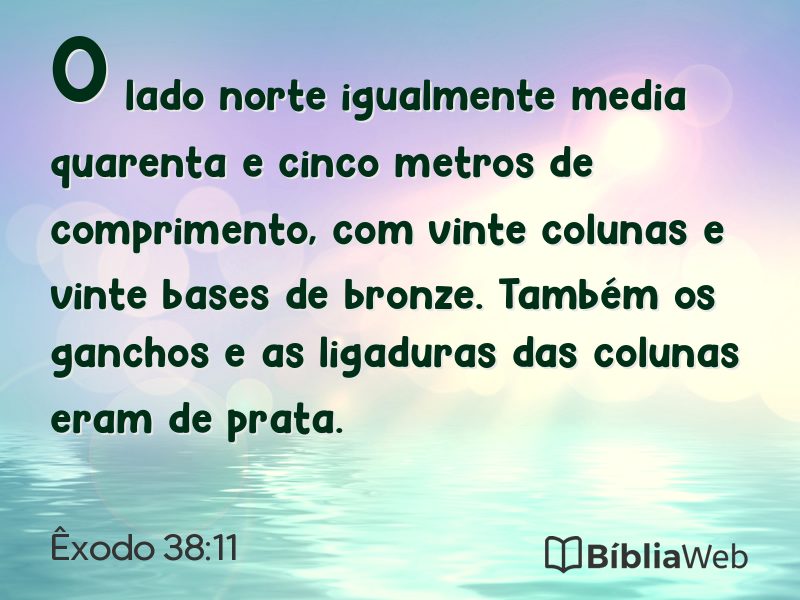 Êxodo 38:11 em imagem para compartilhar