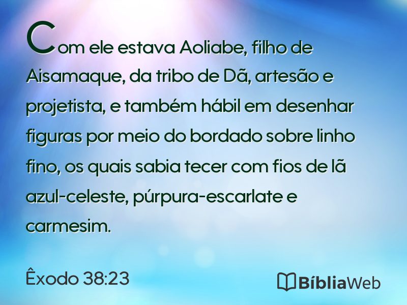 Êxodo 38:23 em imagem para compartilhar