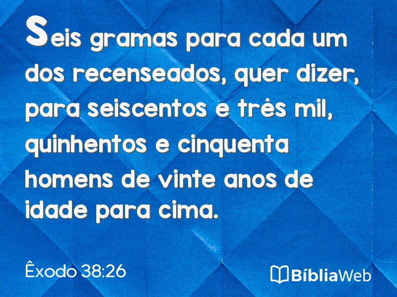 Êxodo 38:26 em imagem para compartilhar