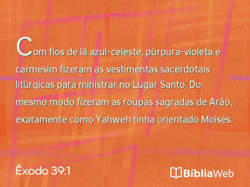 Êxodo 39:1 em imagem para compartilhar
