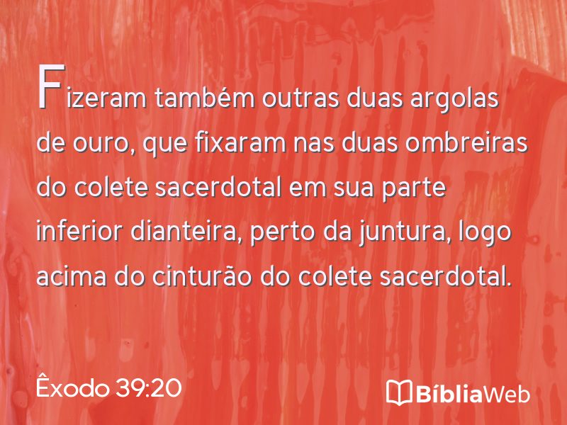 Êxodo 39:20 em imagem para compartilhar
